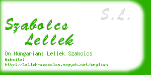 szabolcs lellek business card
